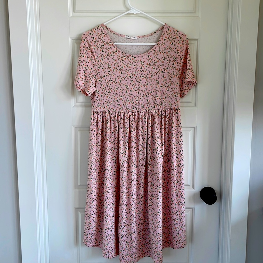 Bombom Babydoll Pink Floral Dress Small S